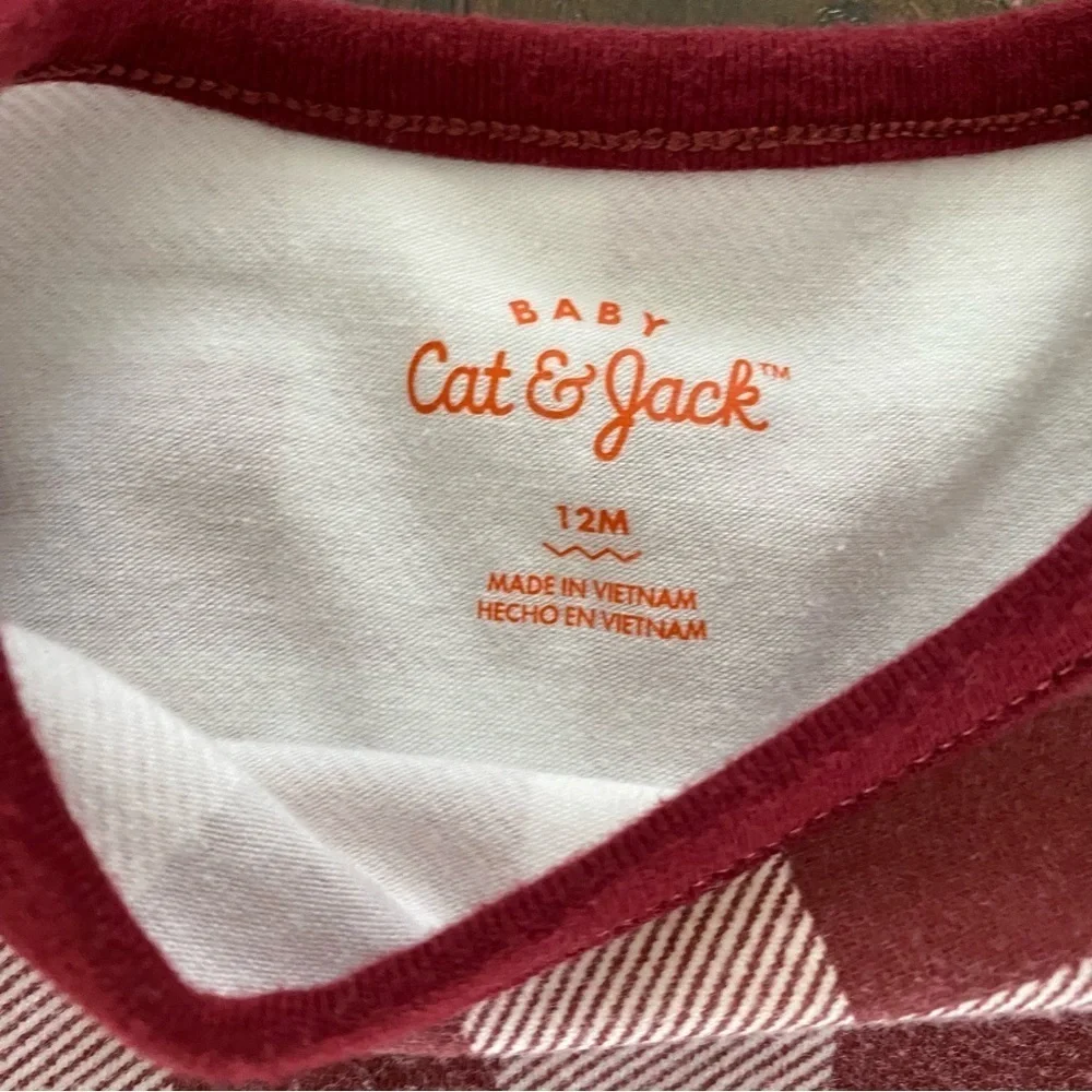 Cat & Jack 12 month Red and White Checkered Kids Dress Set